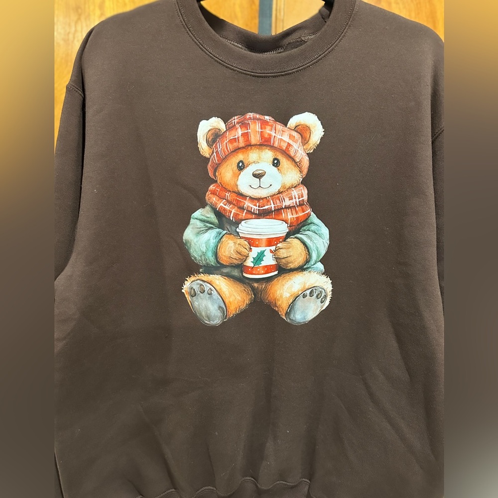 Brown Bear Graphic Adult crewneck Sweatshirt